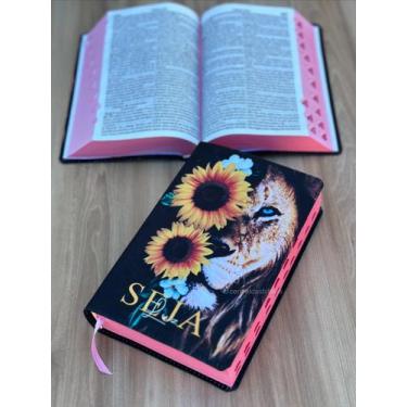 Imagem de Bíblia Leão Girassol - Com Harpa Letras grandes e índice - Cpp