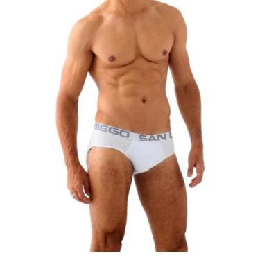 Imagem de Kit 6 Cuecas Masculinas Slip 100% Algodão Com Cós - SAN DIEGO , Sortid