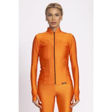 Imagem de Jaqueta Feminina Fitness Corta Vento Laranja - Vibs Fitwear, M