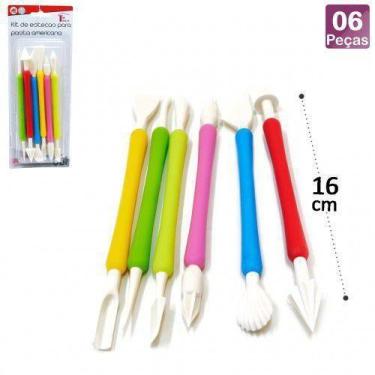 Imagem de kit 6 estecas pasta americana bolo biscuit artesanato - Top House