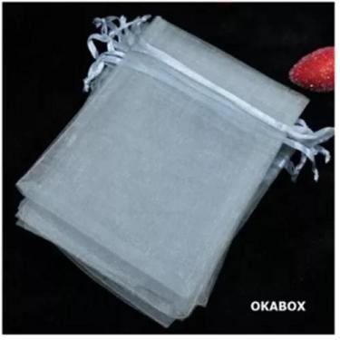 Imagem de Saquinho De Organza Fita Cetim 20x30 (100 Unidades) - OKABOX