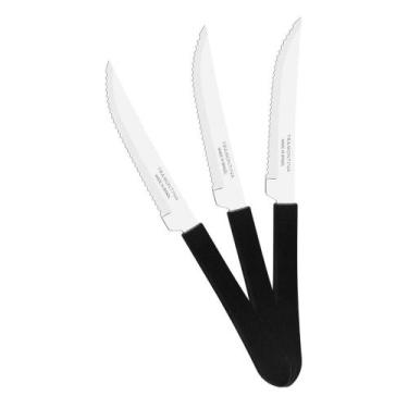 Imagem de KIT - 24 Facas para Churrasco Leme Com Lâmina em Aço Inox 4 POL Cabo P