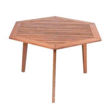 Imagem de Mesa De Jantar Hexagonal Jardim Ecograndis Jatobá - Esel