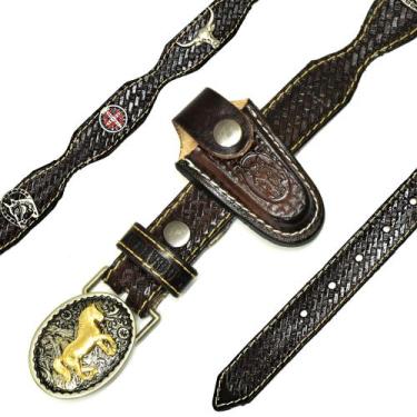 Imagem de Kit Cinto/Bainha Chaveirinho Country Couro Infantil Medalhinha - Atrev