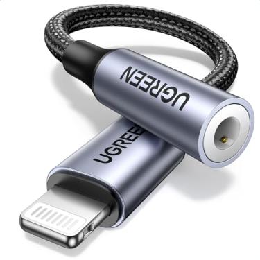 Imagem de UGREEN Adaptador de fone de ouvido Lightning para adaptador de 3,5 mm Dongle de entrada de áudio auxiliar com certificação Apple MFi compatível com iPhone 14 Pro Max/14 Plus/13 12 Pro Max/SE/1