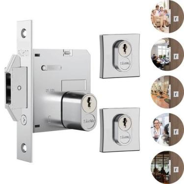 Imagem de Fechadura Stam1006 para Porta de Correr de Madeira Roseta Quadrada Cro