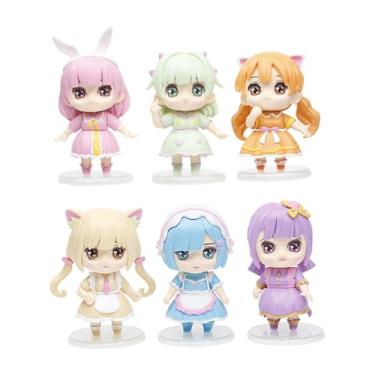Imagem de EHJRE 6Pcs Princesa Boneca Estatuetas Brinquedos da moda, Enfeites criativos, Lembrancinhas de festa, Decoração de mesa Conjunto de brinquedos colecionáveis