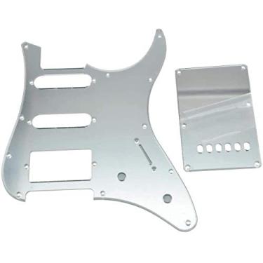Imagem de Dopro Placa traseira para guitarra HSS Pickguard e Tremolo Trem serve para Yamaha PACIFICA Guitar Silver Mirror