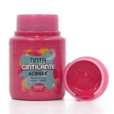 Imagem de Tinta PVA Cintilante 100ml - Acrilex, 542 - ROSA ESCURO