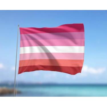 Imagem de Bandeira Lésbica LGBTQIA+ 80cmx140cm Tecido Oxford 100% Poliéster - PR
