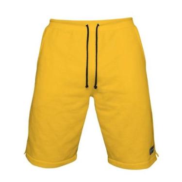 Imagem de Bermuda Moletom Masculina com 3 Bolsos Fenda Lateral Short Básico Casu