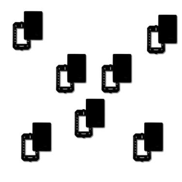Imagem de 7 Placas 4 X 2 Cega Preto Com Suporte Suporte - FAME