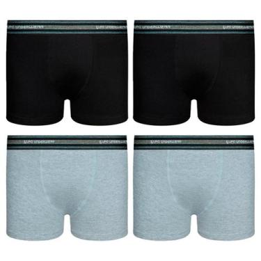 Imagem de Kit 4 Cuecas Boxer Infantil Lupo Box Criança Algodão Menino, Preto com