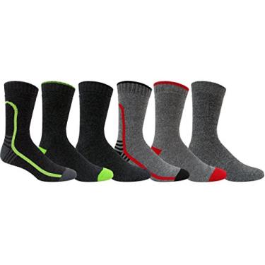 Imagem de Meia masculina de cano médio Grey Wolf, 6 pares, térmica, confortável, -Assortment #1, 10-13
