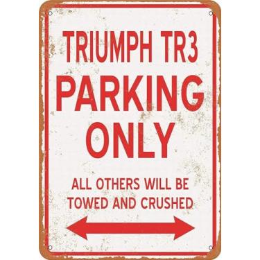 Imagem de Eletina Placa de metal retrô Triumph TR3 Estacionamento SOMENTE 20 x 30 cm