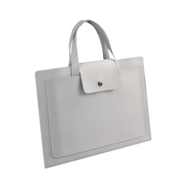 Imagem de Colaxi Pasta de negócios Bolsa para laptop de 13/14 polegadas Bolsa com fecho de pressão Alça superior Pasta de trabalho Bolsa Laptop Bolsa para notebook de, Cinza