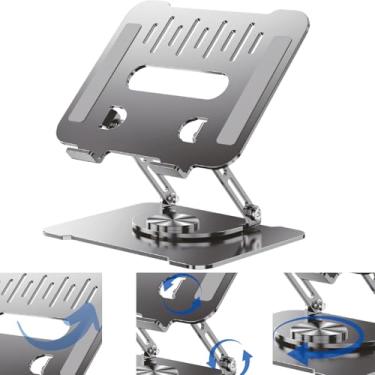 Imagem de Suporte para Notebook Ajustável com Base Giratória 360° – Ergonômico, Dobrável, Portátil e Resistente. Ideal para Laptops de até 17”, MacBook, Dell, Lenovo e compatível com Tablet.