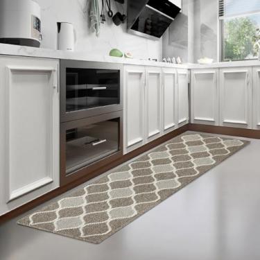 Imagem de Villsure Tapetes e tapetes de cozinha, tapete antiderrapante para corredor de cozinha absorvente resistente à sujeira tapete de cozinha confortável feito de 100% polipropileno lavável na máquina