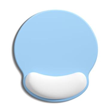 Imagem de Auhoahsil Mouse Pad, mouse pad ergonômico com descanso de pulso, gel para alívio da dor, suporte de pulso para laptop, mousepad com base de poliuretano antiderrapante, mouse pads para mesa, azul e