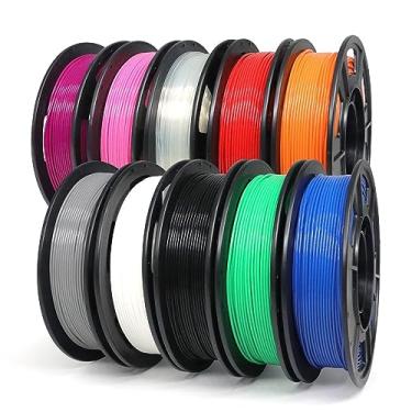 Imagem de Yousu Filamento pla plus (pla +) pacote de 1,75 mm 10x250g, 10 pacotes pla pro amostra filamento de impressora 3d, impressão 3d filamento multi pack profissional de alta resistência, precisã