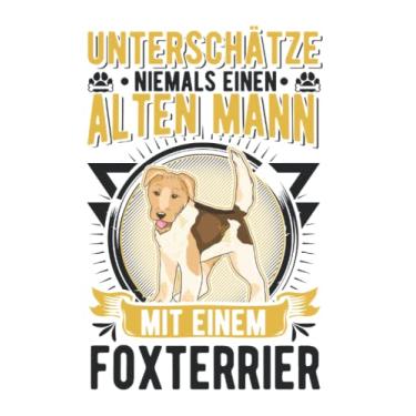 Imagem de Foxterrier Notizbuch: Foxterrier Drahthaar Alter Mann Fox Terrier / 6x9 Zoll / 120 karierte Seiten Seiten