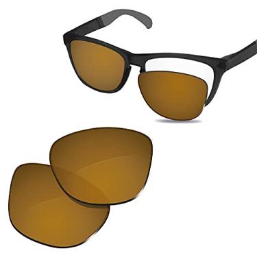 Imagem de Glintbay Lentes de óculos de sol de substituição 100% precisas para Oakley Frogskins Mix OO9428 - Espelho dourado bronze polarizado