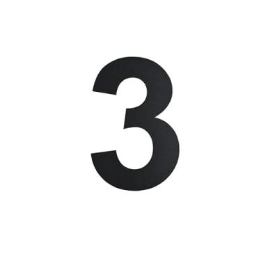 Imagem de Números de casa de aço inoxidável, 10 cm, design flutuante, à prova de intempéries, número de caixa de correio de fácil instalação/número de endereço residencial para uso externo (preto, número 3)