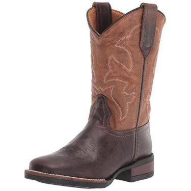 Imagem de ROPER Botas de caubói ocidentais Monterey de bico quadrado para meninos - marrom, Marrom, 13 Big Kid