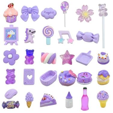 Imagem de Pingentes de slime, pingentes de sapato, pingentes de unha, enfeites de resina plana sortidos Kawaii 3D, um exclusivo 30 peças de contas de geleca de resina plana para álbuns, clipe de cabelo,