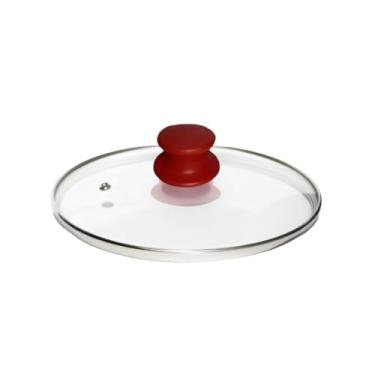 Imagem de Tampa De Vidro Para Panela Frigideira 34 Cm Original Puxador Vermelho