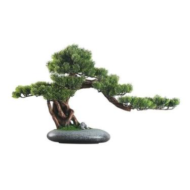Imagem de Vaso de Bonsai Ornamentos de Plantas Verdes em Vasos Decorações Interiores Simulação Pinheiro Decoração de Árvore de Alta Qualidade Vaso de Decorações Chinesas