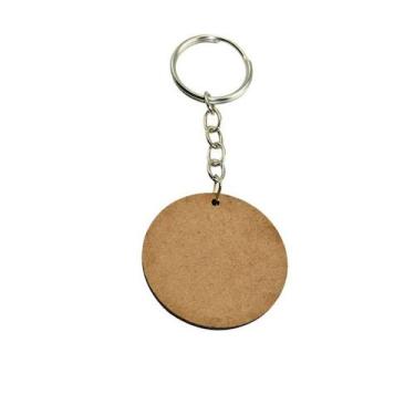 Imagem de 100 Chaveiros Bolacha MDF Cru 5cm Redondo Lembrancinha - ORTIZ