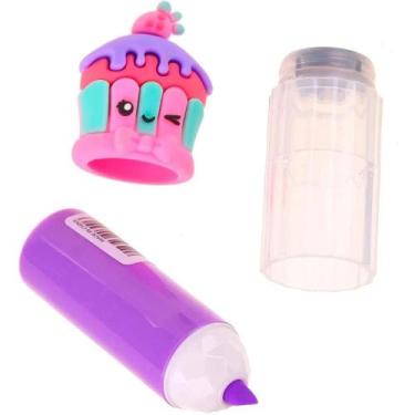 Imagem de Marca-Texto com Carimbo Doçura Holic Docinhos-Unidade-Tris, ROXO