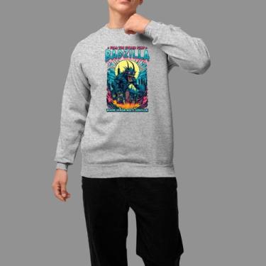 Imagem de Moletom Gola Careca Basico Masculino Moda De Rua Inverno Blusa De Frio