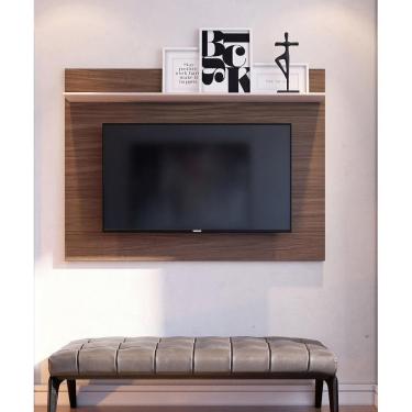 Imagem de Painel Suspenso Maia 135mt Para TVs até 55 Polegadas Nogueira Real Off White - Colibri