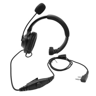 Imagem de HELETUL Fone de ouvido de lado único Boom Mic Ptt Fone de ouvido sobre a orelha Fone de ouvido de rádio bidirecional para Baofeng Retivis Kenwood Arcshell 2 pinos uv5r bf-888s h-777s rt21 rt22 ar-6