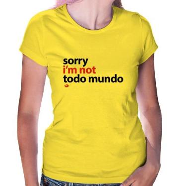 Imagem de Baby Look Sorry, I'm not todo mundo - Foca na Moda, Amarelo, GGG
