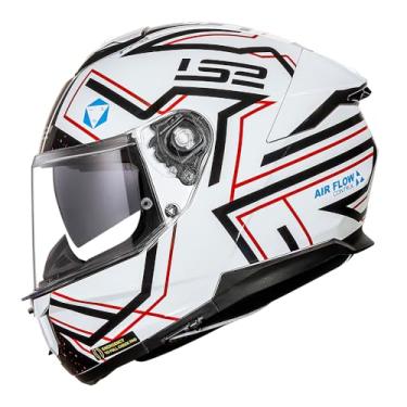 Imagem de Capacete Ls2 FF808 Stream Maze Branco e Preto Tamanho:56