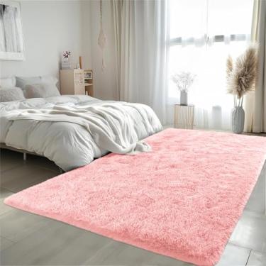 Imagem de IR Imperial Rooms Tapetes felpudos para sala de estar durável retangular aconchegante, tapete macio de pelo alto, tapetes antiderrapantes para quarto, decoração de casa infantil estética, berçário