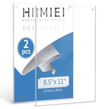Imagem de HIIMIEI Suporte de placa de acrílico montado na parede 21 x 28 cm com fita magnética e dupla face, suporte de placa transparente de 21 x 28 cm para escritório, casa, loja, restaurante - sem perfuração