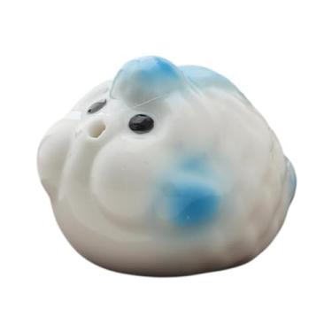 Imagem de Generic Mini Bubble Fish estátua de desktop ornamento incenso stick stick em miniatura estatueta pequena escultura para o escritório de ioga da sala de estar, Azul E Branco