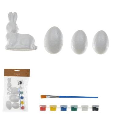 Imagem de Kit Páscoa Enfeite Para Pintar - Coelho E Ovo - 11Cm - Florarte