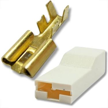 Imagem de Kit terminal fêmea 9,7mm + capa luva pvc para conexão elétrica e autom
