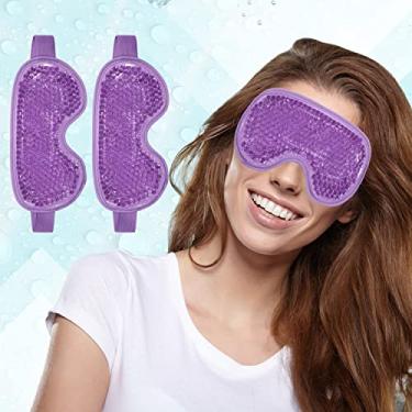 Imagem de 2 PCS Ice Eye Mask Reusable Hot Cold Therapy Gel Bead Eye Mask for Puffiness /Dark Circles/Eye Bags /Dry Eyes/Headaches/Migraines/Stress Relief,Cooling Eye Mask,Ice Pack for Eyes (Purple)