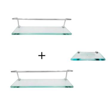 Imagem de 2 Portas shampoo 10x50 cm +1 Saboneteira 10x12 Incolor - Juliard