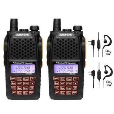 Imagem de 2 Rádio Walk Talk Comunicador Baofeng UV-6R Dual Band Uhf Vh