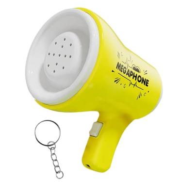 Imagem de MERIGLARE Orador megafone megaphone bullhorn com o amplificador de mão pendurado em corrente de mão alto -falante alto para fãs de torcida esportiva ao ar livre, Amarelo