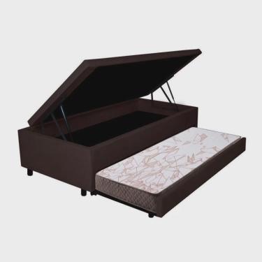 Imagem de Bicama com Baú Viúva Reforçado 120x203 Cm em Courino