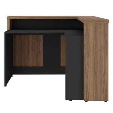 Imagem de Balcão De Atendimento Recepção 135cm Corp A06 Nogal/preto - Mpozenato