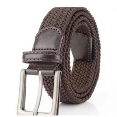 Imagem de Cinto Trançado Elástico Fivela De Metal Costura Reforçada Preto-Masculino